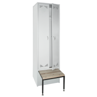 Шкаф металлический для одежды ШО-2С (со скамьей)